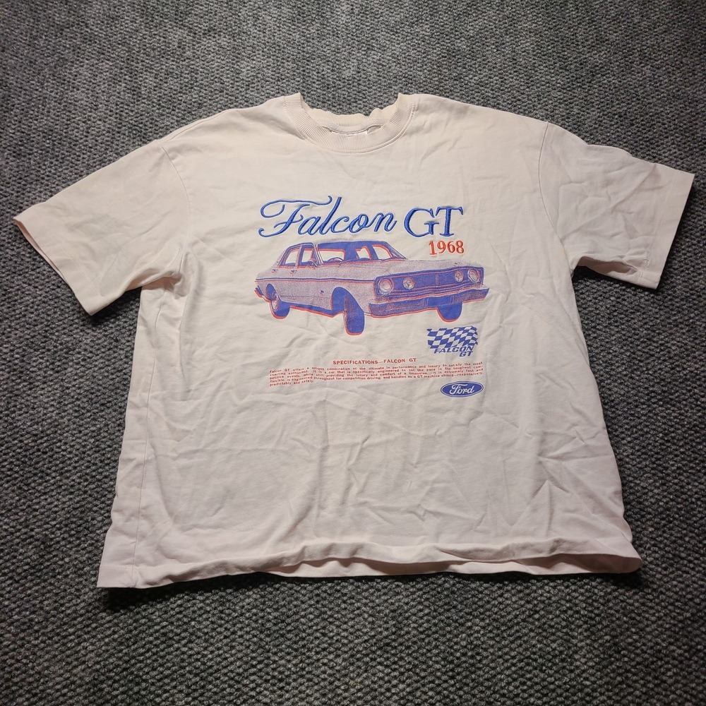 Ford Falcon GT 1968 Graphic T-Shirt Mens Small White Boxy Fit Official Licensed